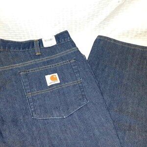 Carhartt Womens Dark Denim Jean Size 12 Regular Relaxed Fit